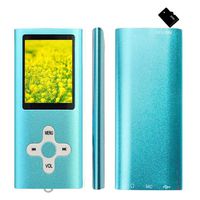 MP3 Player MP4 Player with a 16GB Micro SD Card, Runying Portable Music Player Support up to 64GB, Mini USB Port 1.8 LCD, with Photo Viewer, E-Book Reader, Voice Recorder & FM Radio Video (Blue)