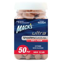 Mack's Ultra Soft Foam Shooting Earplugs - 32 dB High NRR, Comfortable Ear Plugs for Hunting, Tactical, Target, Skeet and Trap Shooting (50 Pair)