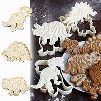 ❤Ywoow❤ ?  3Pcs Dinosaur Shape Biscuit Cookie Cutter Fondant Cake Decor Baking Mold Tool, Silicone Mould for Chocolate Rectangular DIY