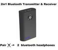 Bluetooth A2DP Wireless Portable Transmitter and Receiver (Connect to 3.5mm Audio Devices, Pair with Bluetooth Receiver, Earphone, TV, Bluetooth Dongle)