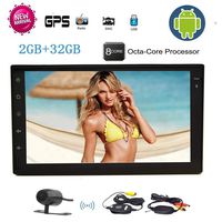 Android 8.1 2GB+32GB Octa Core 7 Inch Double Din Capcitive Touch Screen Car Head Unit Auto Radio GPS Navigation Car Stereo with AM FM RDS USB SD Bluetooth WIFI 3G 4G Mirror Link 1080P + Wireless Backu