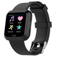 Meker Sport Bands Compatible with Fitbit Versa 2/Fitbit Versa/Versa Lite/Versa SE, Soft Silicone Wristbands Accessories for Women Men Large Small，Black