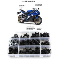 Xitomer Full Sets Fairing Bolts Kits, for Yamaha YZF-R6 2008 2009 2010 2011 2012 2013 2014 2015 2016, Mounting Kits Washers/Nuts/Fastenings/Clips/Grommets (Matte Black)