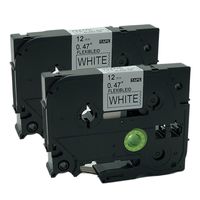 QPMY 2 Pack Compatible for Brother P-Touch Laminated Tze Tz Label Tape Cartridge 12mmx8m Flexible ID Cable Wire (TZe-FX231 Black on White)