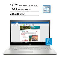 2019 Newest HP Envy 17.3 Inch FHD Touchscreen Laptop (Intel 4-Core i7-8550U up to 4GHz, 12GB RAM, 256GB SSD, NVIDIA MX150 2GB, Backlit Keyboard, DVD, WiFi, Bluetooth, HDMI, Windows 10) (Renewed)