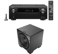 Denon AVR-X4500H 9.2 Channel A/V Receiver with HEOS and Qty: 1 Martin Logan Dynamo 1000 12" Powered Subwoofer Bundle