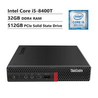 Lenovo ThinkCentre M720 Mini Business Desktop, Intel Core i5-8400T Up to 3.3GHz, 32GB DDR4 RAM, 512GB PCIe SSD, Wireless-AC, HDMI, DisplayPort, USB Type-C, Win 10 Pro, Black, 3 Year Warranty