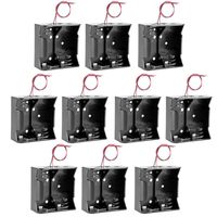 uxcell 10 Pcs 3V Battery Holder Case Storage Box 2 x 1.5V D Batteries Wired