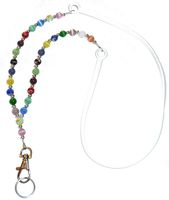 Beaded Fashion Women's Universal Lanyard 34", Strong, Light Weight Silicone Strap, Can Hold Cell Phones, Water Proof Pouch or Multiple Keys and ID's