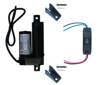 WindyNation 2 Inch 2" Stroke Linear Actuator 12 Volt 12V 225 Pounds lbs + Up Down DPDT Switch + Mounting Brackets (2" Actuator, Maintained Switch)