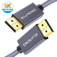 ELUTENG Displayport to Displayport Cable 6FT, 8K DP to DP 1.4 Cable Nylon Braided with UHD 8K@60Hz, 4K@144Hz Resolution Displayport Cord Support 32.4 Gbit/s HDR 3D for Gamer Laptop Monitor