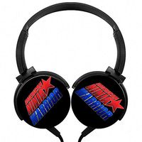 Headphones Lightweight with Mic Over Ear 3.5Mm Running American-Ninja-Warrior-Logo Stereo Headsets for Girls