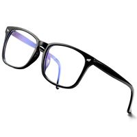 DeBuff Blue Light Blocking Glasses Women Men Clear Lens Square Frame Computer Eyeglasses （Black）