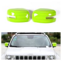 Dwindish Green ABS Car Mirror Rearview Cover Trim For Jeep Renegade 2015 Up