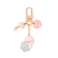KAKAO FRIENDS Official- Pink Hawaii Apeach Key Ring Compatible with AirPods Silicone Case (Heart)