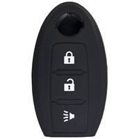 qualitykeylessplus Black Rubber Case Silicone Protective Cover for Nissan Remotes with Free KEYTAG