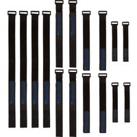 Reusable Hook Loop Cinch Strap Set - Adjustable, All-Purpose Cinching Cable Ties & Cord Organizer Straps, Best for Heavy-Duty Cable Management, Hoses, Wire, Yoga Mat, Sports Gear Storage & More, Asstd