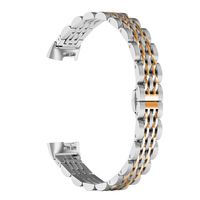 ImmSss Metal Replacement Bands Compatible for Fitbit Charge 3 and Charge 3 SE Fitness Activity Tracker, Stainless Steel Jewelry Bracelet Strap for Women Men (Rose Gold)