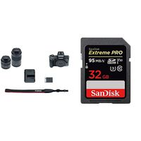 Canon EOS M50 Mirrorless Camera Body and EF-M15-45mm + EF-M 55-200mm Lenses with Dual Pixel CMOS AF and 4K Video and 32GB SDHC UHS-I Card - Black