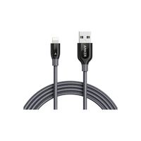 Anker PowerLine+ Lightning Cable (6ft) Durable and Fast Charging Cable [Double Braided Nylon] for iPhone X / 8 / 8 Plus / 7 / 7 Plus / 6 / 6 Plus / 5s / iPad and More(Gray)