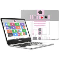 MightySkins Skin Compatible with Samsung Chromebook Plus 12.3"(2017 - Pink Cyber Bot | Protective, Durable, and Unique Vinyl wrap Cover | Easy to Apply, Remove, and Change Styles | Made in The USA