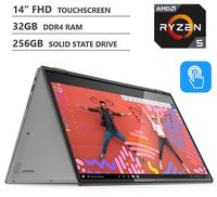 Lenovo Ideapad Flex 6 Premium 14" 2-in-1 FHD IPS TS LED-Backlit Touchscreen Laptop, AMD Ryzen 5 2500U up to 3.6GHz, 32GB RAM, 256GB PCIe NVMe M.2 SSD, HDMI, Wireless-AC, Bluetooth, Windows 10, Black
