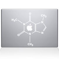 Caffeine Molecule with love - 5" White Vinyl Decal Sticker For Mac Air Pro Laptop Sticker