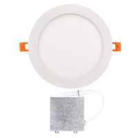 OSTWIN 8 inch 18W (90 Watt Repl.) IC Rated LED Recessed Low Profile Slim Round Panel Light with Junction Box, Dimmable, 5000K Daylight 1350 Lm. No Can Needed ETL & Energy Star Listed