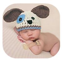 Newborn Baby Photography Prop Boy Girl Photo Shoot Outfits Crochet Knit Cute Christmas Bunny Hat Photo Props Easter Costume (Puppy hat Style Two)