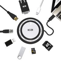 USB C Hub, ICZI 8-in-1Type C to HDMI VGA Adapter with 2 USB 3.0 Type A Ports, RJ-45 Ethernet, TF/SD Slots, USB C Power Delivery for MacBook Pro 2016/2017/2018, Razer Laptop and More(Black&White)