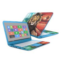 Mightyskins Skin Compatible with Hp Stream 14" (2016) - Split Lion | Protective, Durable, and Unique Vinyl Decal Wrap Cover | Easy to Apply, Remove, and Change Styles | Made in The USA