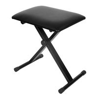 Kuyal Piano Bench, Adjustable Height Keyboard Bench, Padded Seat, X-Style Stool, Black