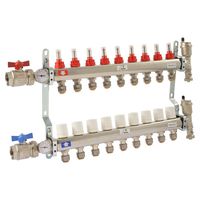 SharkBite 24936 9-Port Radiant Manifold, Stainless Steel