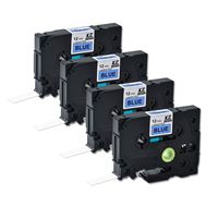 Compatible for Brother Tze531 0.47 Inch 26.2feet (12mm/8m) P Touch Laminated Black on Blue Standard Replace Waterproof Label Tape Maker PT-H110/PT-D200/PT-D210/PT-D400/PT-D600/PT-1280/PT-1290(4PACK)