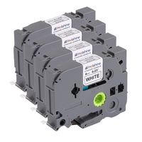 Molshine Compatible Standard Adhesive Laminated Label Tape,Replacement for Brother P-Touch TZe211 TZe-211 TZ211 TZ-211,Black on White,6mm x 8m(1/4 inch x 26.2 feet),4 Pack