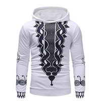 Men Hoodies Pullover Sale,deatu Clearance Mens Autumn Long Sleeve National Style Print Sweatshirt Top Tee Outwear(White 2,XL)