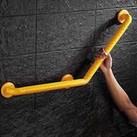 GT.S Grab Bar/Bathroom Grab Rails/Wall Mounted Anti-Slip Safety Support Rail Eiderly,Stainless Steel,Shower Bathroom with Yellow Nylon Anti-Slip Grip 450mm