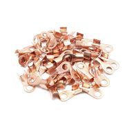 uxcell 50pcs OT-30A Copper Cable Lugs 6mm Dia Ring Wiring Connector Terminal for Car