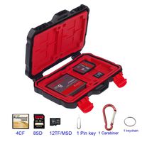 LXH/LYNCA Memory Card Case Holder SD SDHC SDXC/CF/MSD/TF Micro SD Card Storage Box Camera Cartridge Waterproof and Anti-dust Box With Carabiner For 8SD+4CF+12MSD (For 24 Slots)