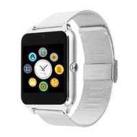 Bluetooth Touch Screen Smart Watch, Beafup Stainless Steel Wristwatch with Camera/SIM Card Slot Call SMS Remind Sleep Monitor Pedometer Support SIM TF Card for iOS and Android (Silver Metal)