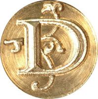 Initial D - Floral Filigree Wax Seal Stamp - 3/4" Diameter Seal with Wood Handle