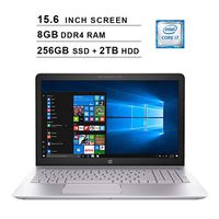 2019 HP Pavilion 15.6 Inch HD SVA Laptop (Intel Core i7-7500U up to 3.5 GHz, 8GB RAM, 256GB SSD + 2TB HDD, Intel HD Graphics 620, DVD, Bluetooth, WiFi, HDMI, Windows 10) (Renewed)