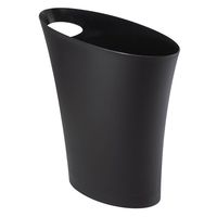 Umbra Skinny Sleek & Stylish Bathroom Trash, Small Garbage Can Wastebasket for Narrow Spaces at Home or Office, 2 Gallon Capacity, Black