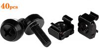 HTCELLE M6 x 16mm Rack Mount Cage Nuts for Mounting Screws and Square Insert Nuts for Server Rack,Cabinet,Routers (Medium)
