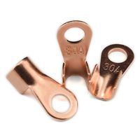 DZS Elec 10pcs OT-30A Crimp Terminal Lugs Open-End Red Copper Thickened A Grade Ring Tongue Copper Passing Through Lug AWG 14-10 Battery Cable Connector