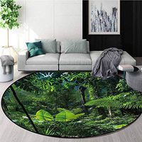 RUGSMAT Plant Small Round Rug Carpet,Green Untouched Nature Pattern Floor Seat Pad Home Decorative Indoor Diameter-47