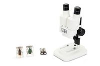 Celestron S20 Portable Stereo Microscope w/20x Power, 2 Insect Specimens in Clear Plastic, 2 AA Batteries, Upper Illuminator