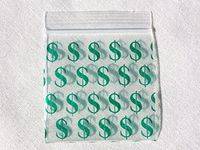 AURA VARIETY 200-PACK 175175 1.75" x 1.75" $ Dollar Sign Mini ZIPLOCK Clear Plastic Bags Apple Baggies - Reusable RECLOSABLE HIGH Quality