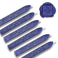 Sapphire Blue Premium Sealing Wax with Wick 6PK Flexible Mailable for Wax Seal Stamp