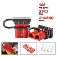 BUNKER INDUST 6-10 Gauge 50A Battery Quick Connect/Disconnect Wire Harness Plug Kit Battery Cable Quick Connect Disconnect Plug for Recovery Winch Trailer Auto Car Motorcycle Electrical Devices,2 Pcs